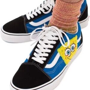 Vans Old Skool SpongeBob Sneakers Mens 12 Blue Black Cartoon Shoes